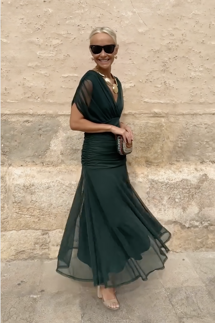 Hannah | Elegant Maxi Party Dress with V-Neck