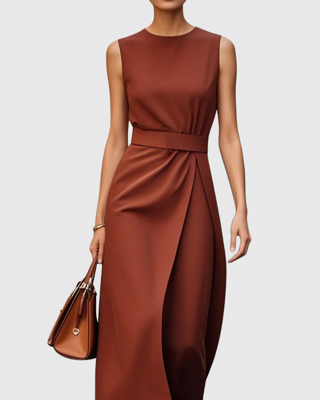 Aubrielle | Elegant Round-Neck Dress