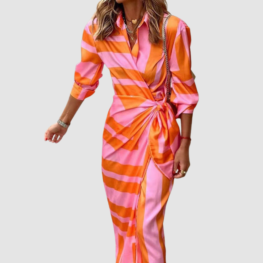 Abigail | Elegant Striped Dress