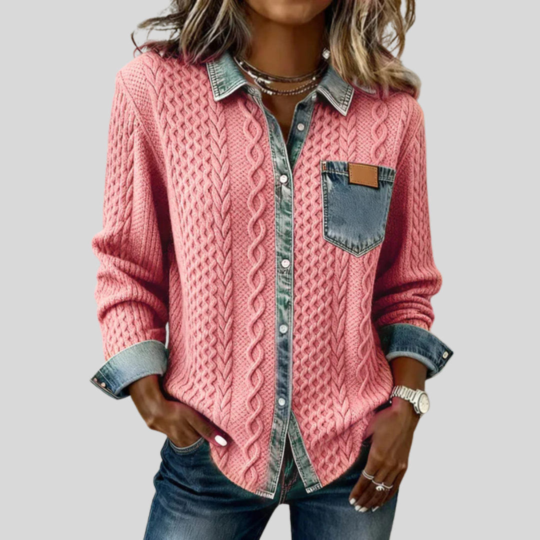 Dahlia | Denim Patchwork Shirt