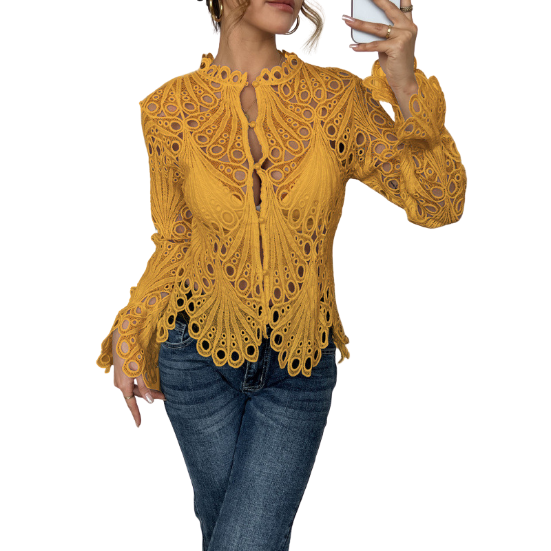 SARAH | Modern Hollow Detail Blouse