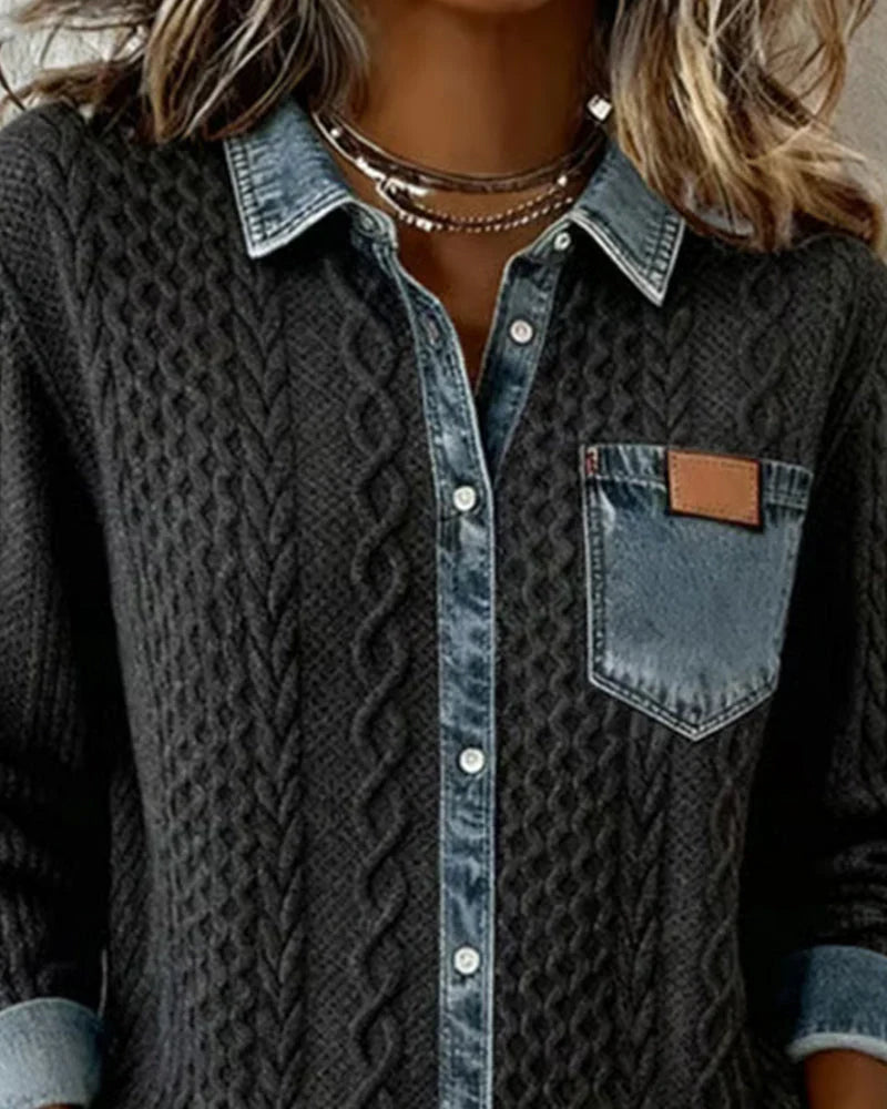 Nayeli | Denim Patchwork Shirt