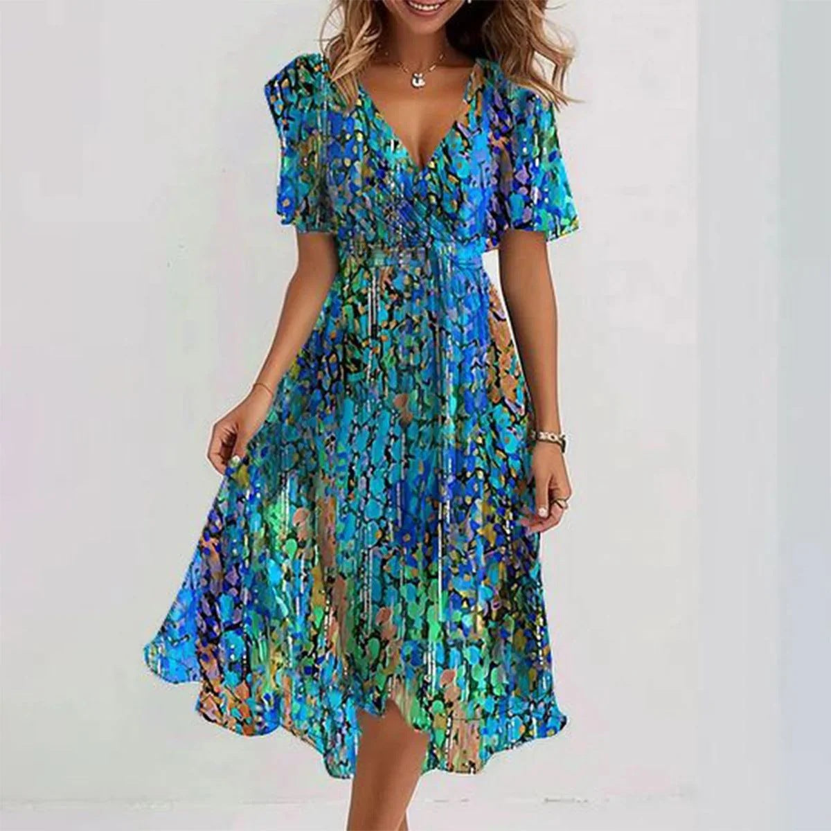 Juniper | Vibrant Abstract Midi Dress