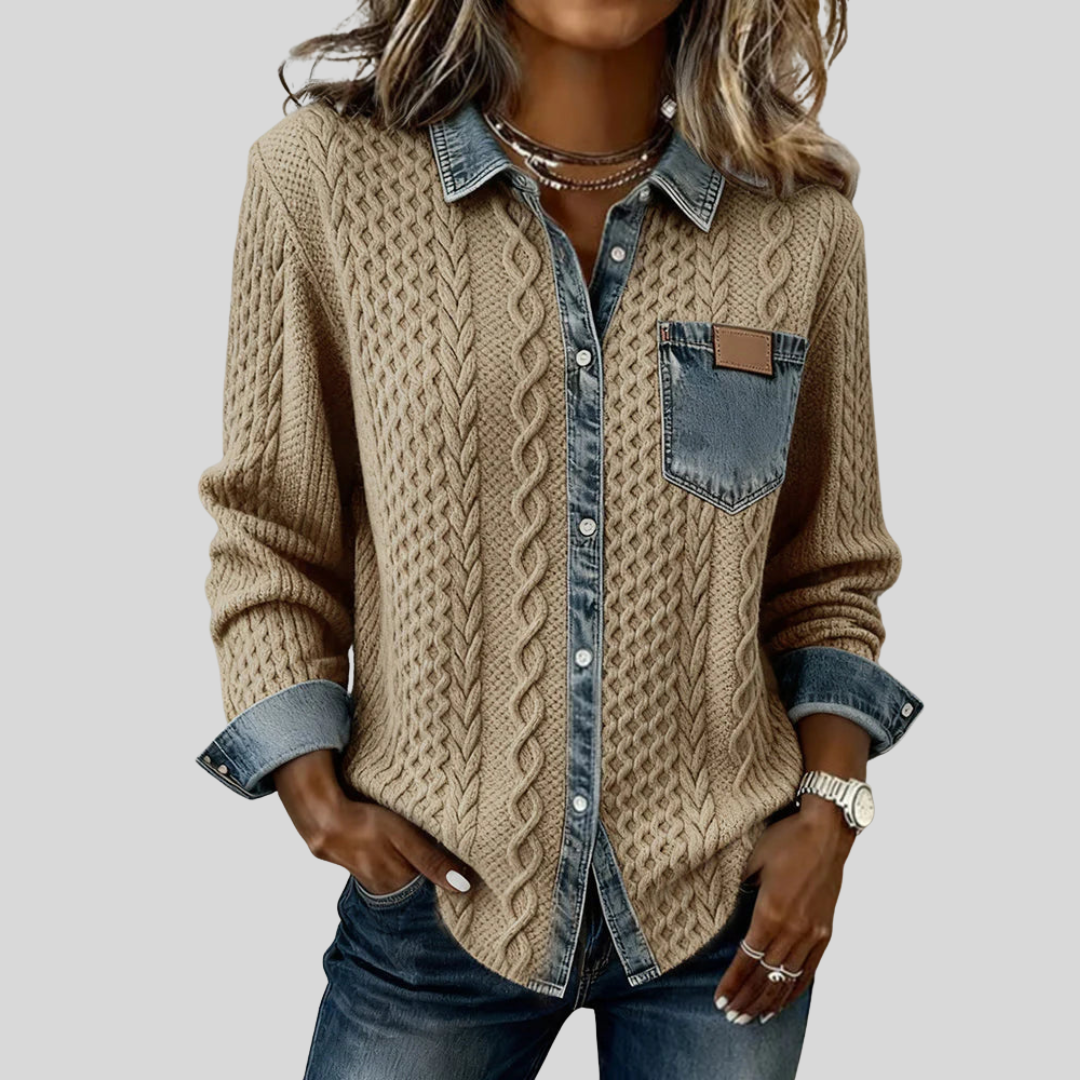 Dahlia | Denim Patchwork Shirt