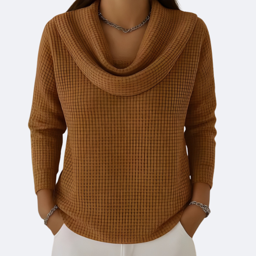 Amaya |  Thermal Soft Neck Waffle Effect Sweater