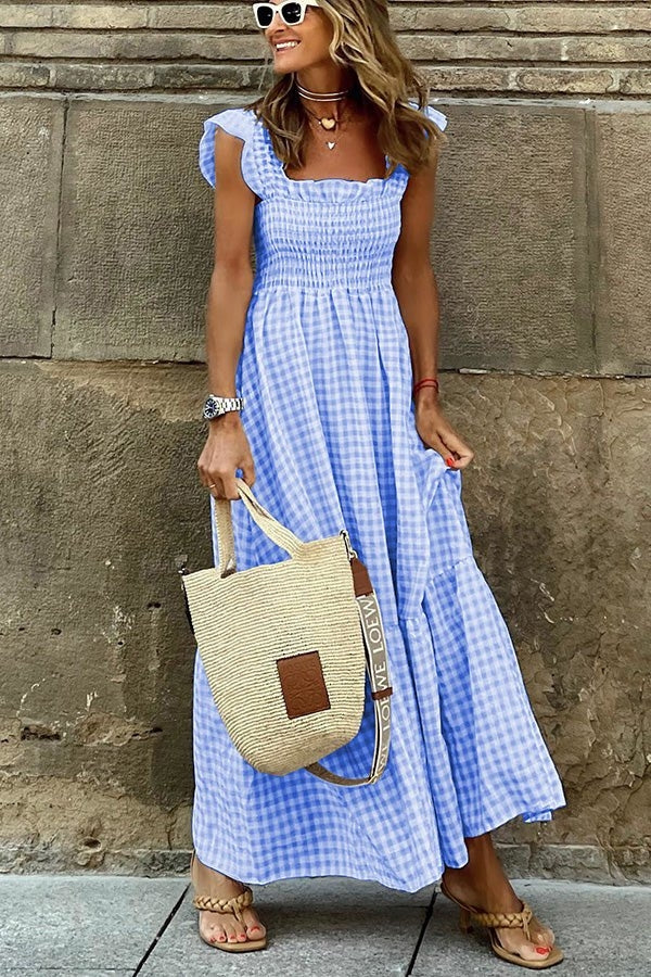 Ivara | Elegant Plaid Summer Dress