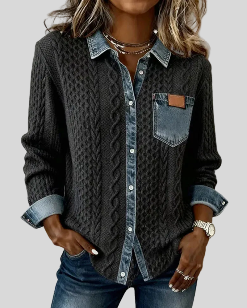 Nayeli | Denim Patchwork Shirt