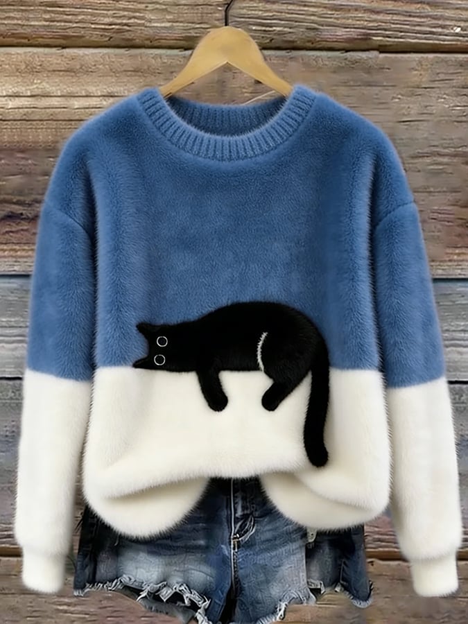 Julia | Women's Sweatshirt with Cat Graphic