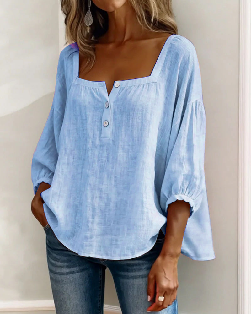 Kennedy | Square Neck Puff Sleeve Blouse