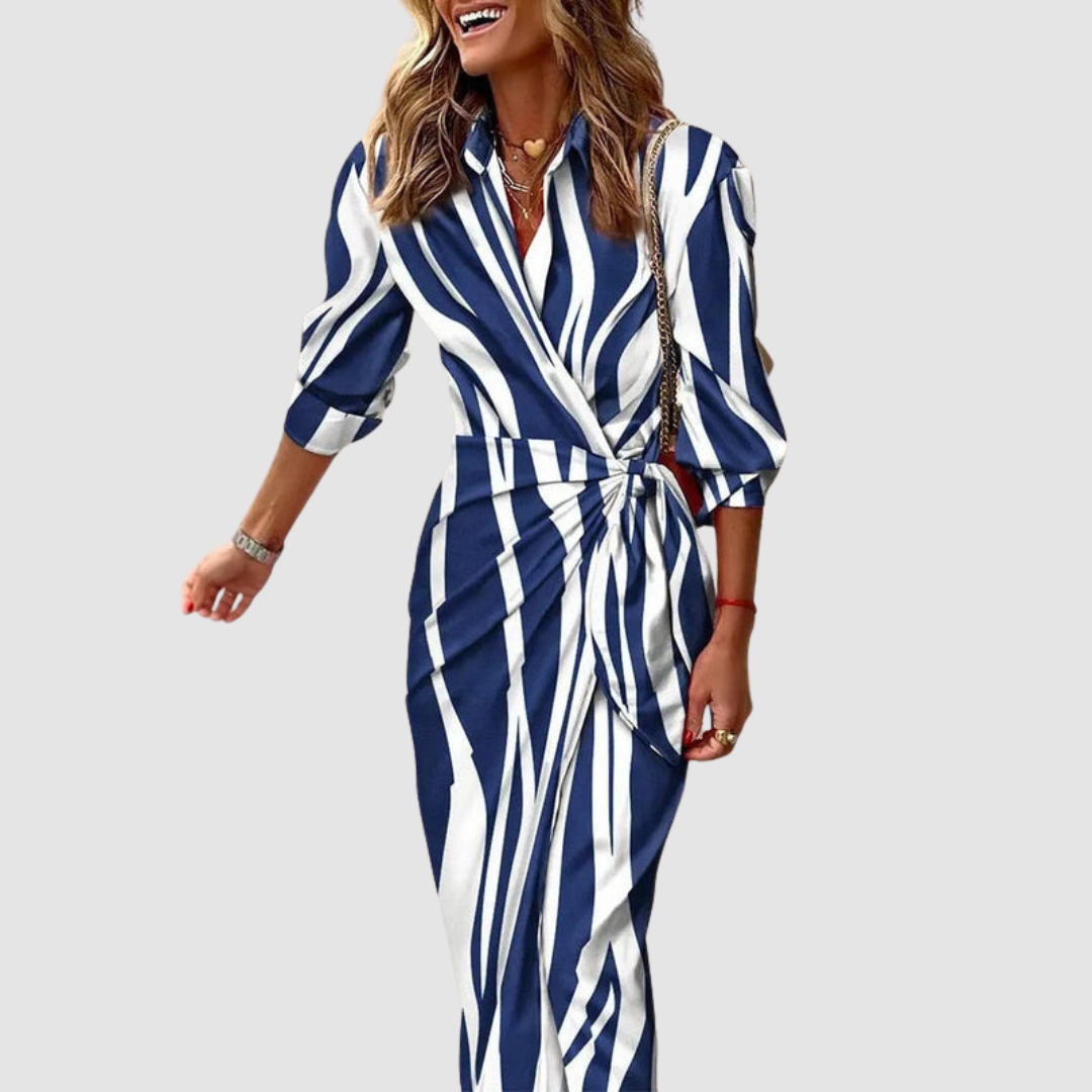 Abigail | Elegant Striped Dress