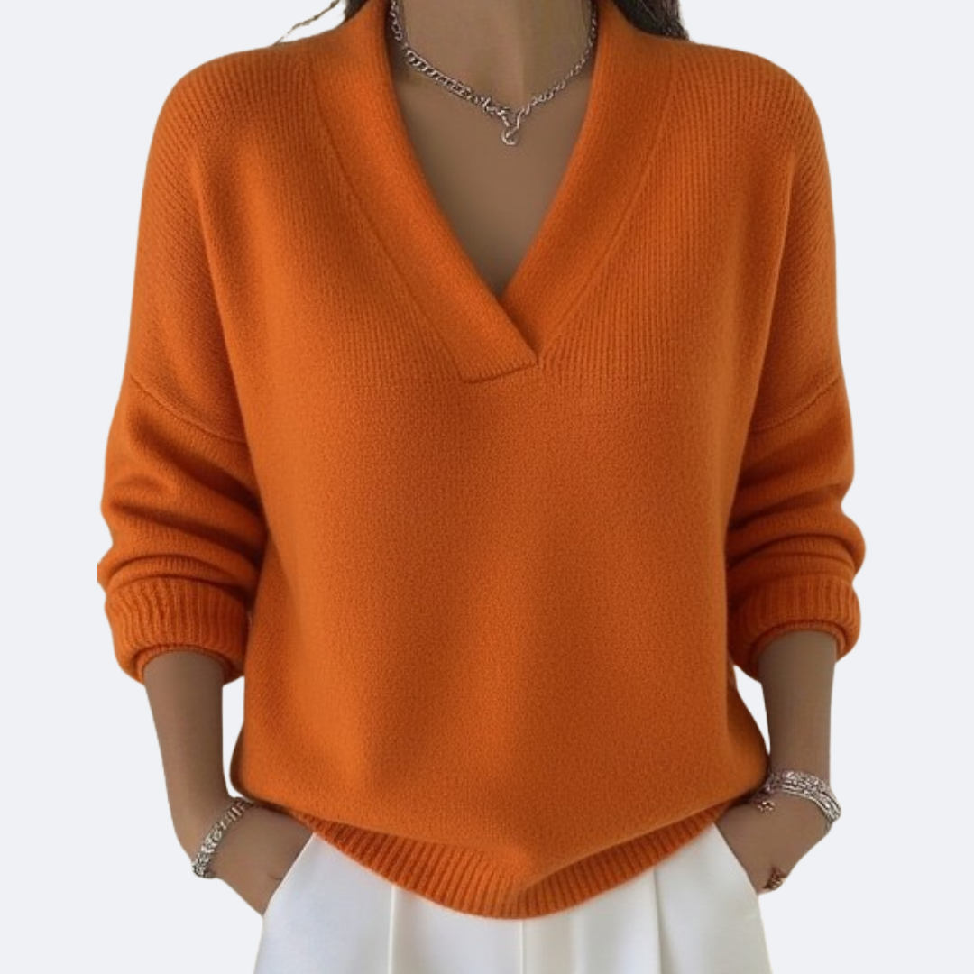 Summer|  Soft Knit Sweater with V-Neck