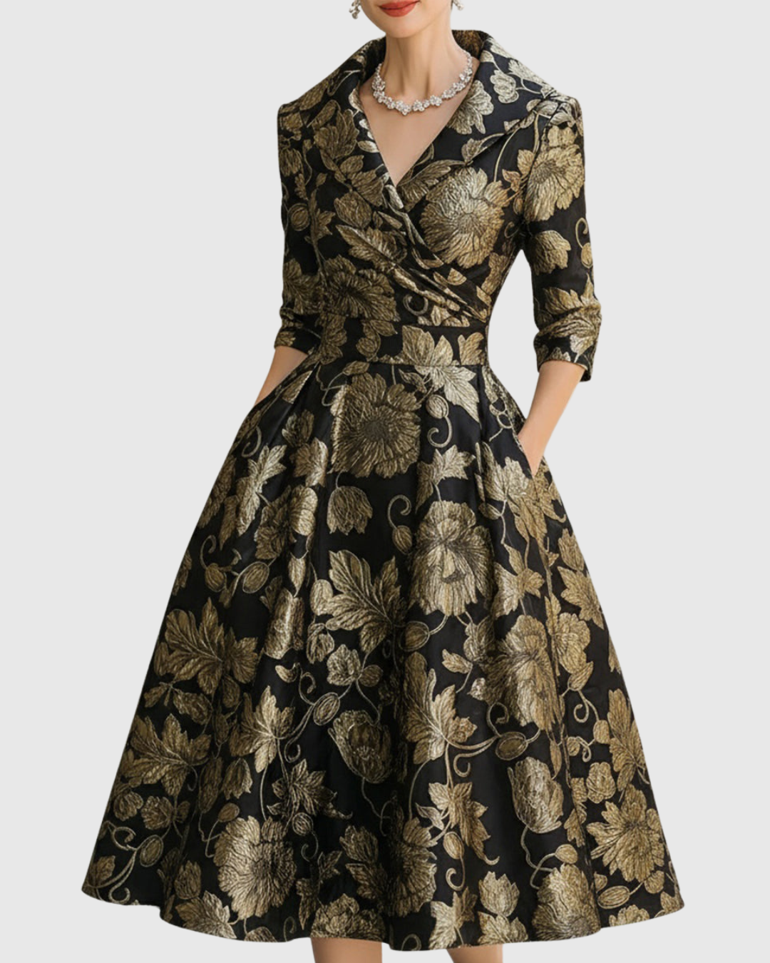 Riley | Floral Embroidered Midi Dress