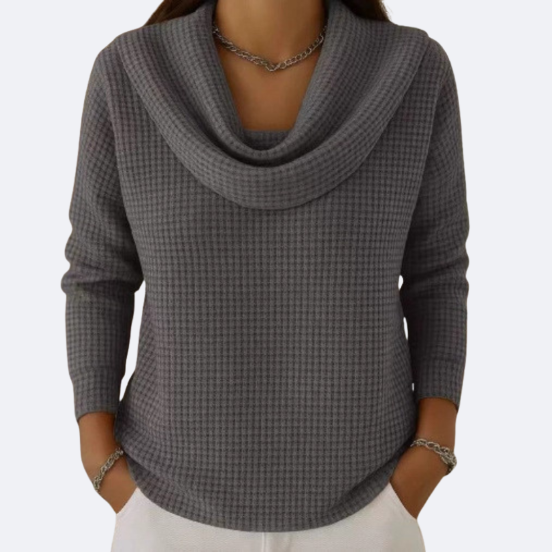 Amaya |  Thermal Soft Neck Waffle Effect Sweater