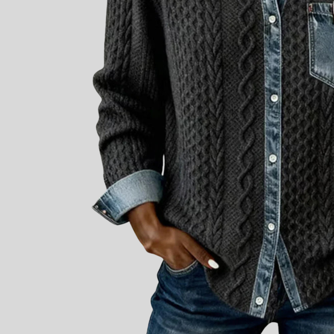Dahlia | Denim Patchwork Shirt