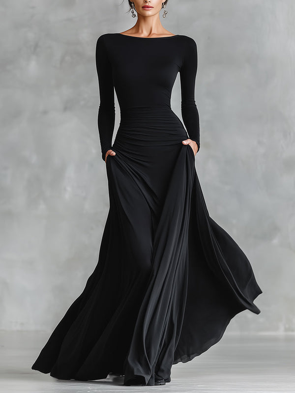 Anita | Elegant Maxi Dress with Flowing Pleats