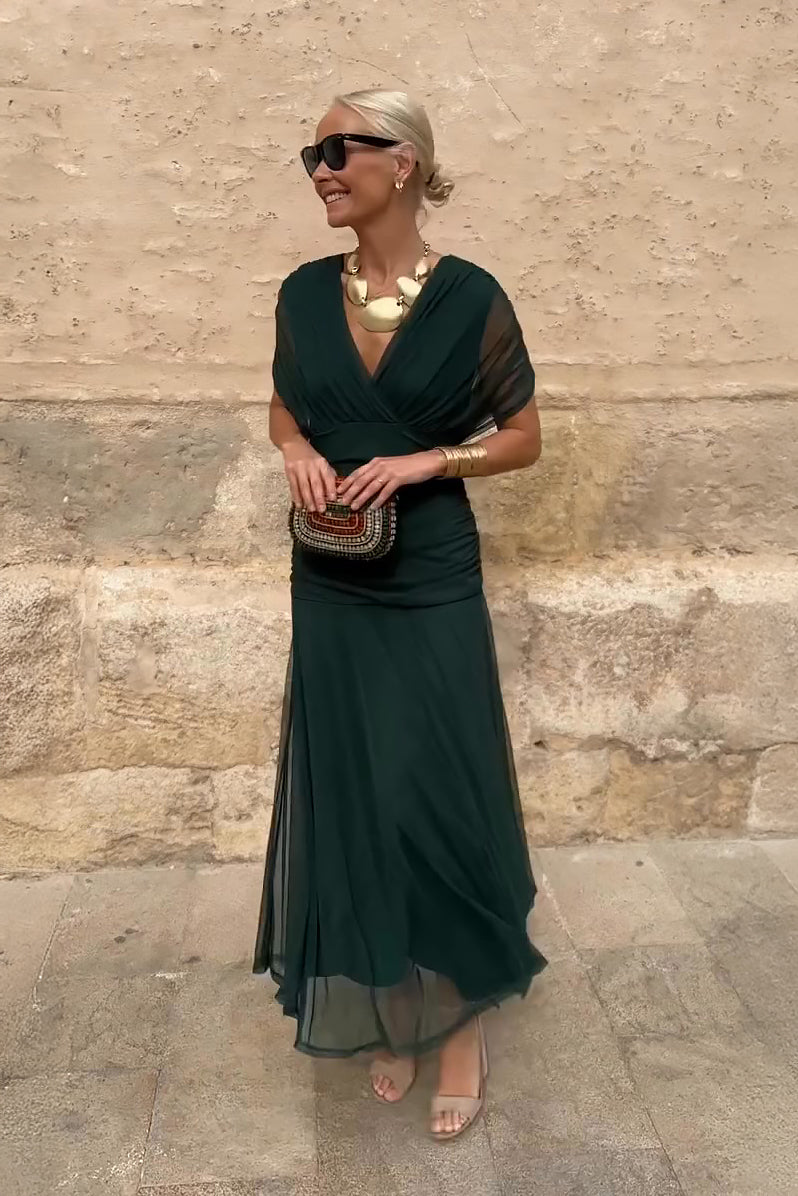 Hannah | Elegant Maxi Party Dress with V-Neck