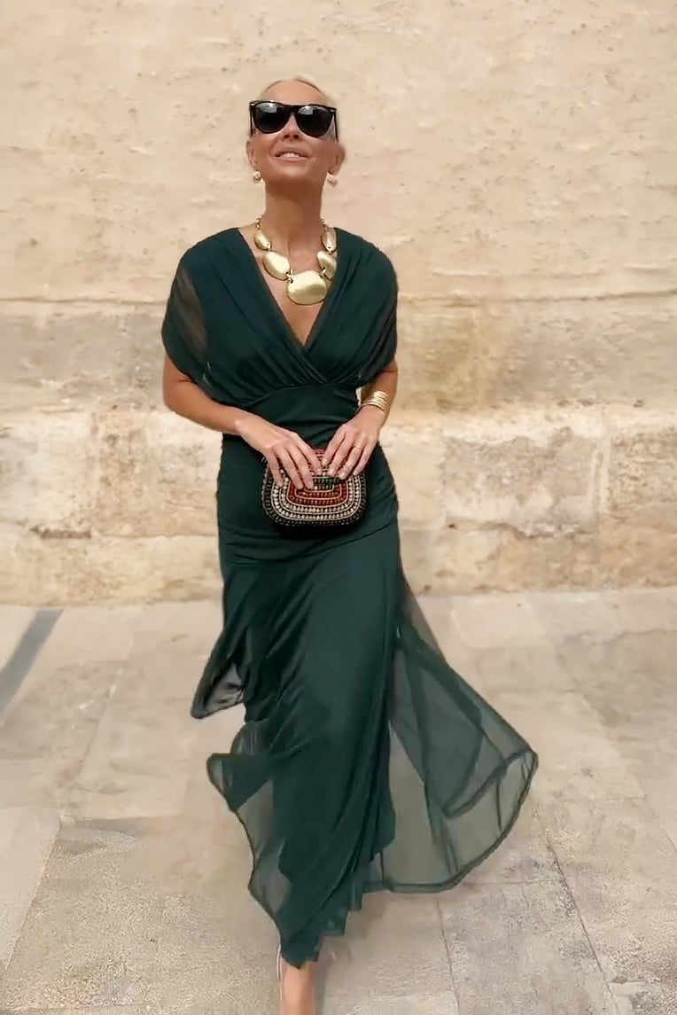 Hannah | Elegant Maxi Party Dress with V-Neck