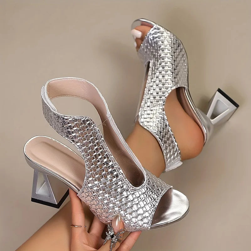 Abigail | Elegant Woven Slingback Heel