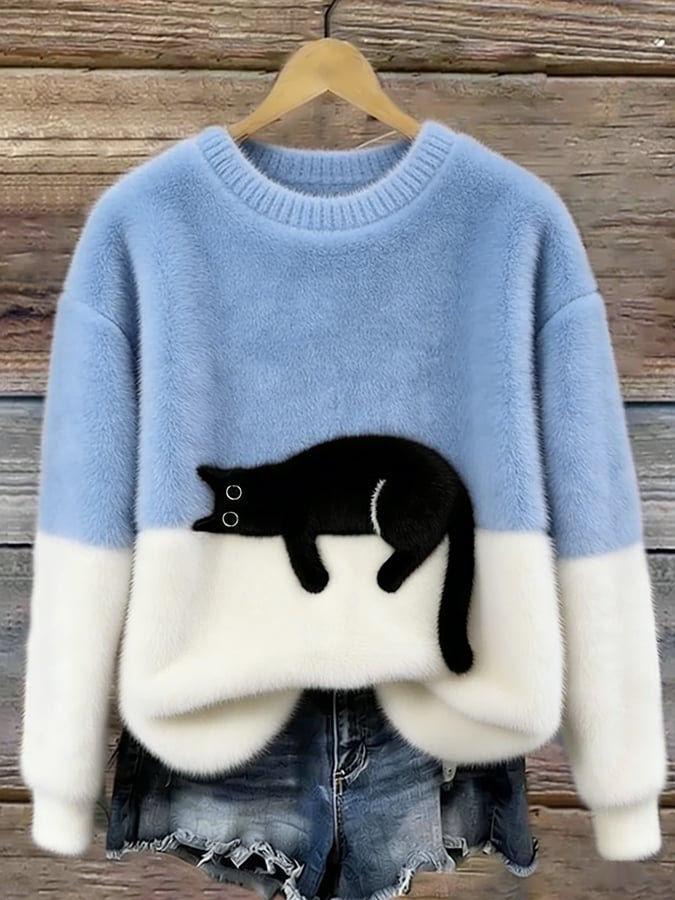 Julia | Women's Sweatshirt with Cat Graphic