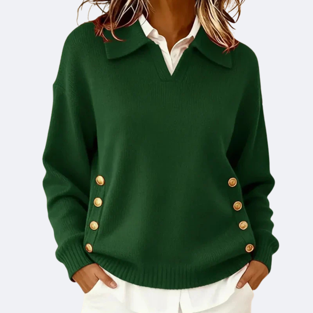 Delilah |  Soft Sweater with Chic Collar