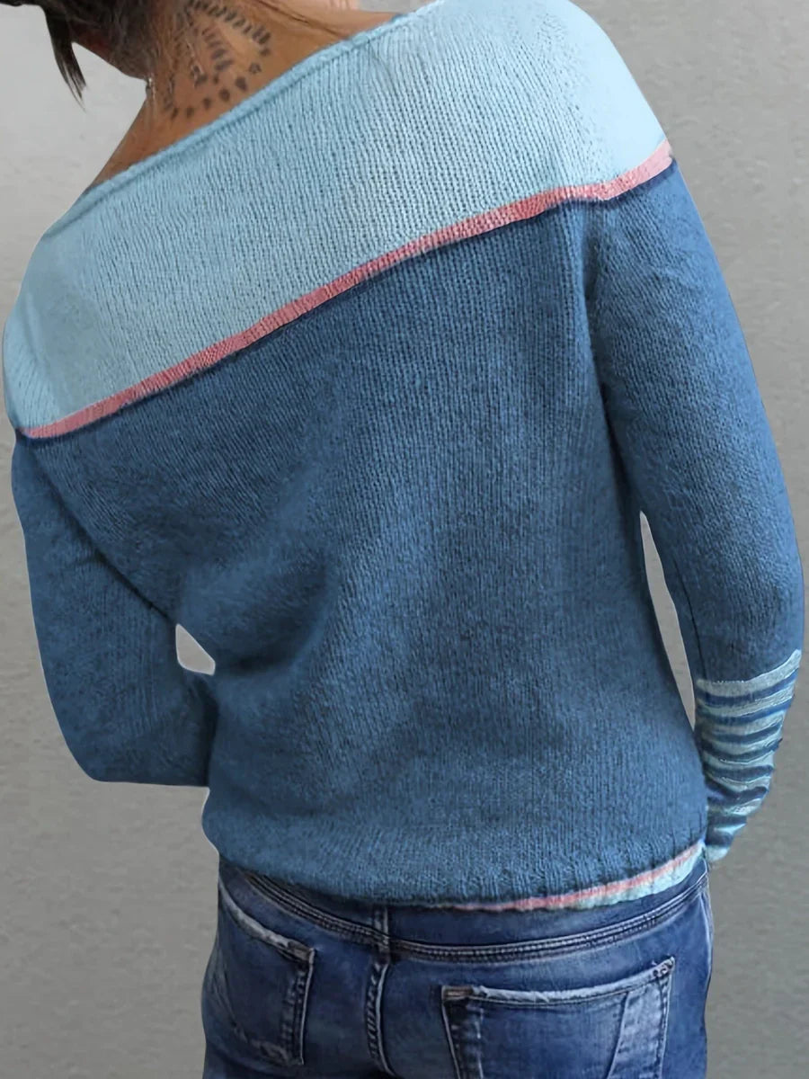 Callie | Long Sleeve Striped Knit Sweater