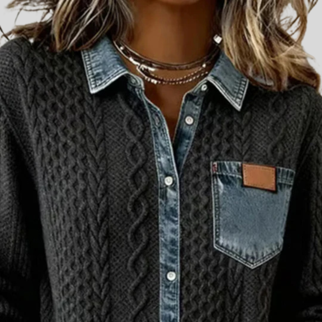Dahlia | Denim Patchwork Shirt
