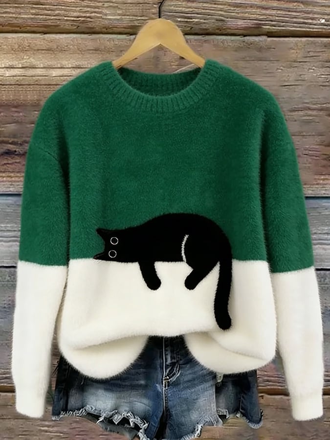 Julia | Women's Sweatshirt with Cat Graphic