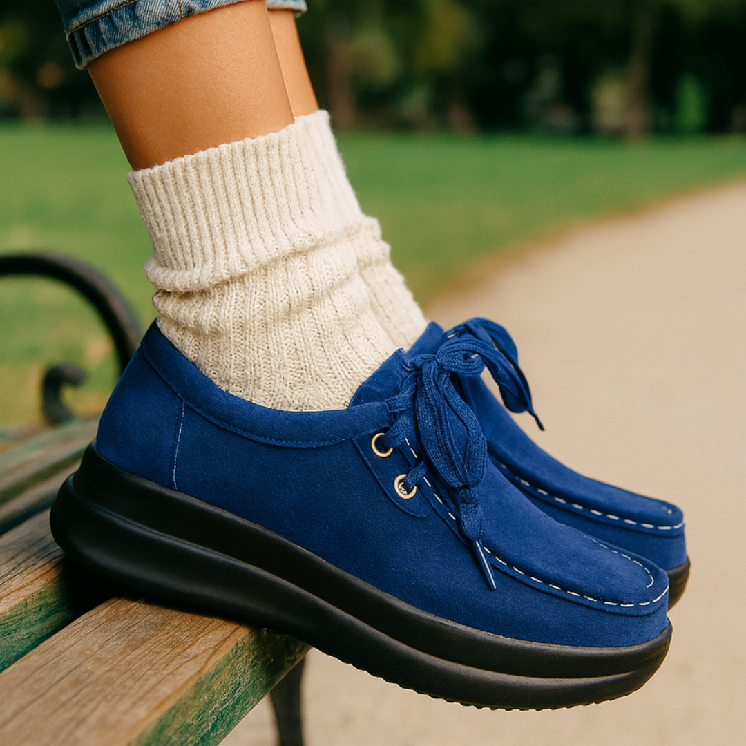 Amy | Lace Up Suede Shoes With Non Slip Sole