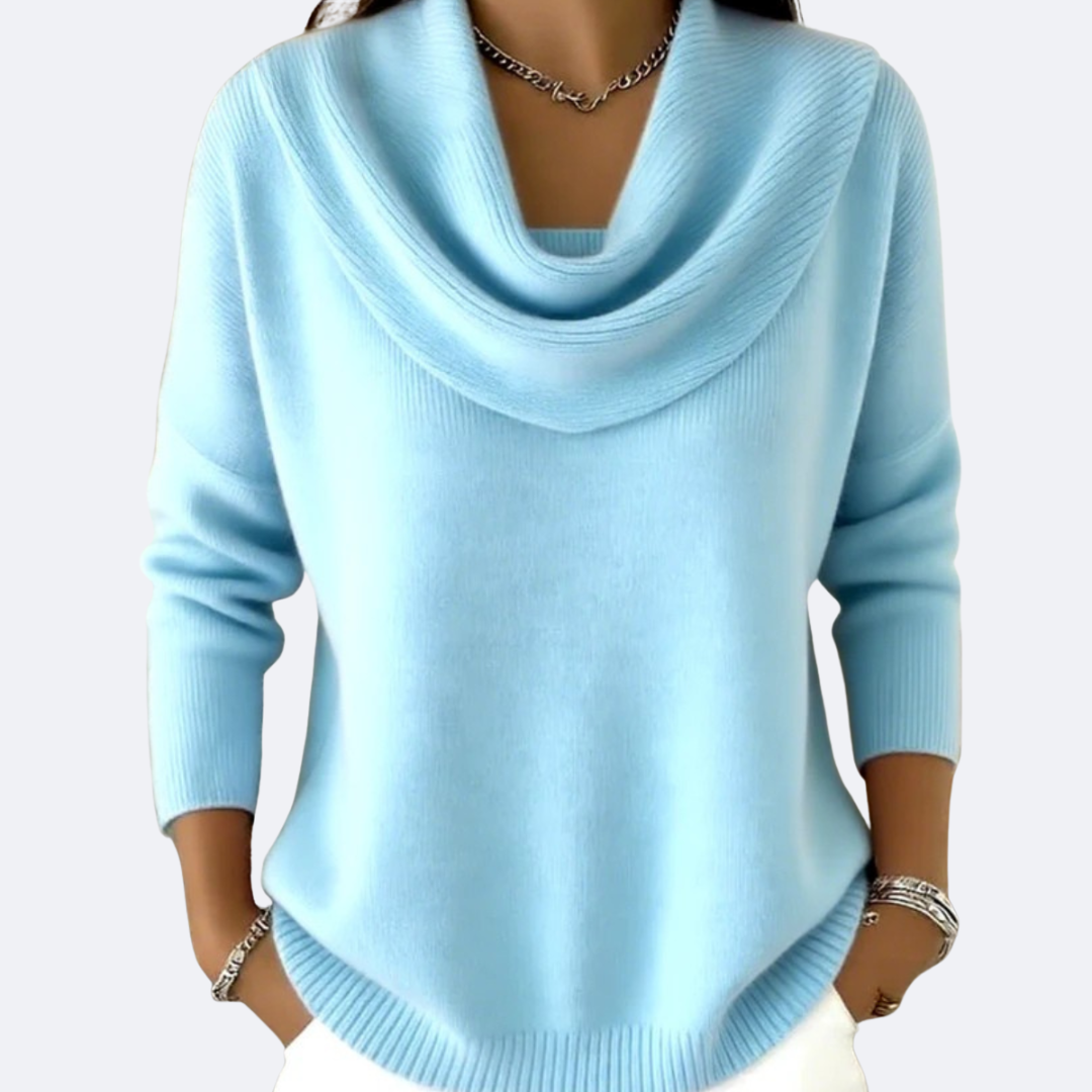Ariella|  Cozy Ruffle Neck Sweater