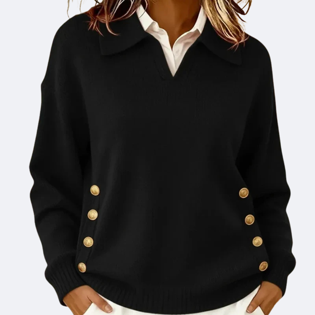 Delilah |  Soft Sweater with Chic Collar