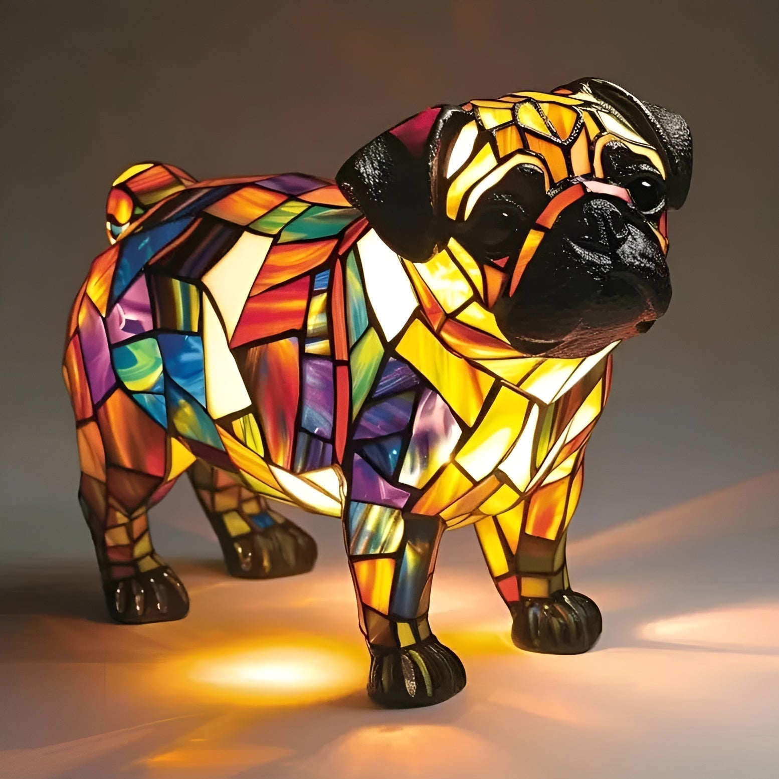 Praline | Lamp bursting with pug happiness