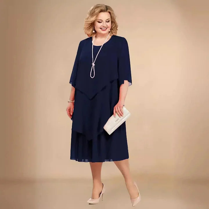 Brinley | Elegant Dress in Fabric with Irregular Layers