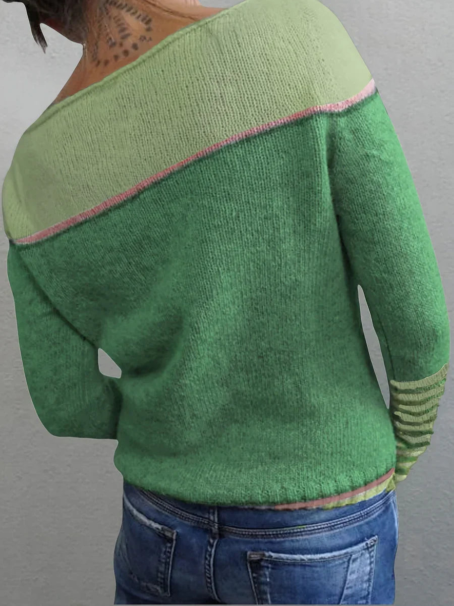 Callie | Long Sleeve Striped Knit Sweater