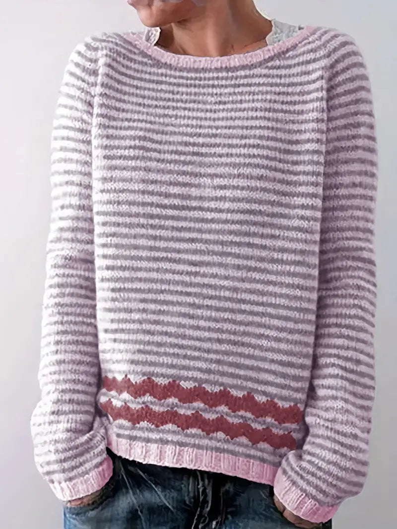 Fallon | Women's casual sweater with subtle stripes