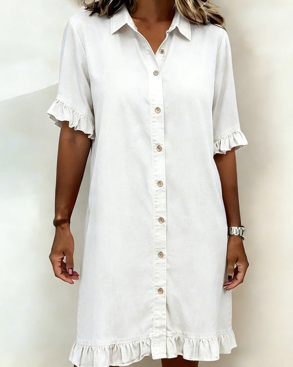 Sadie | Comfortable Denim Dress With Flattering Rubbing
