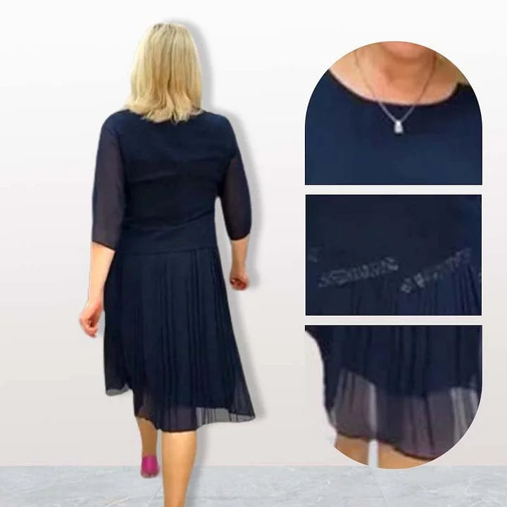 Eloise | Elegant Round Neck Midi Dress