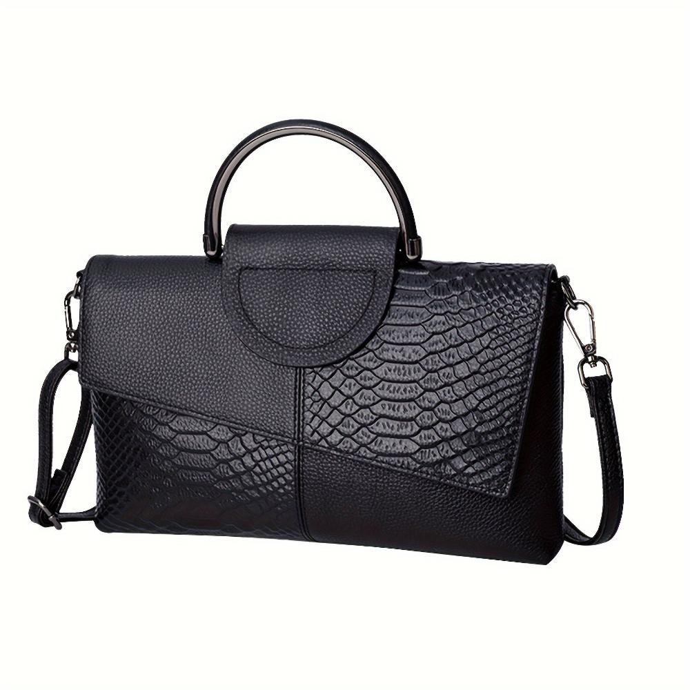 Cassandra | Handbag with Luxurious Crocodile Pattern