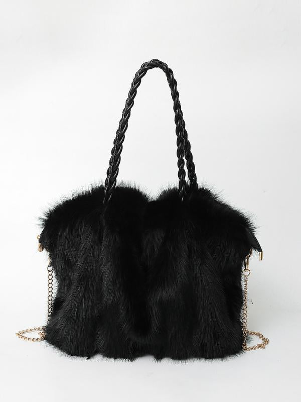 Adley | Plush Velvet Shoulder Tote