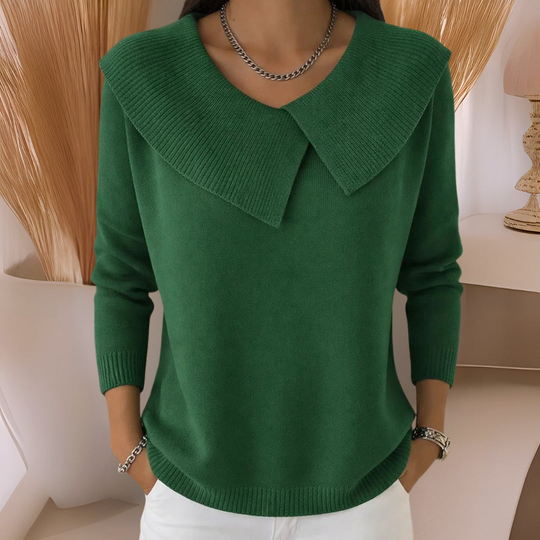 Leticia | Knit Sweater with Soft Collar