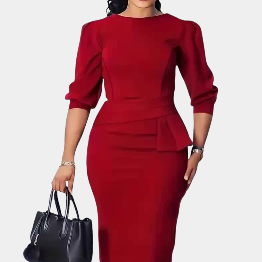 Janelle | Refined Ruffle Midi Dress
