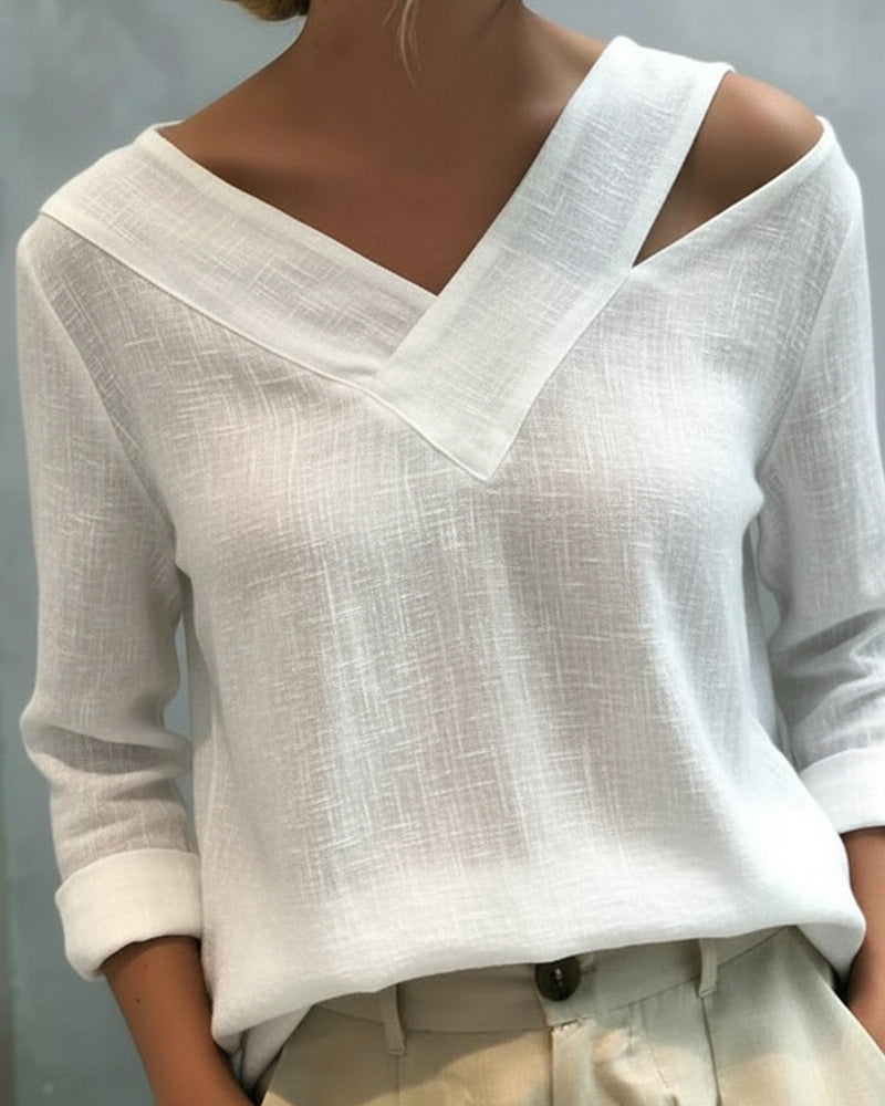 Scarlett | Elegant V-Neck Top with Straps