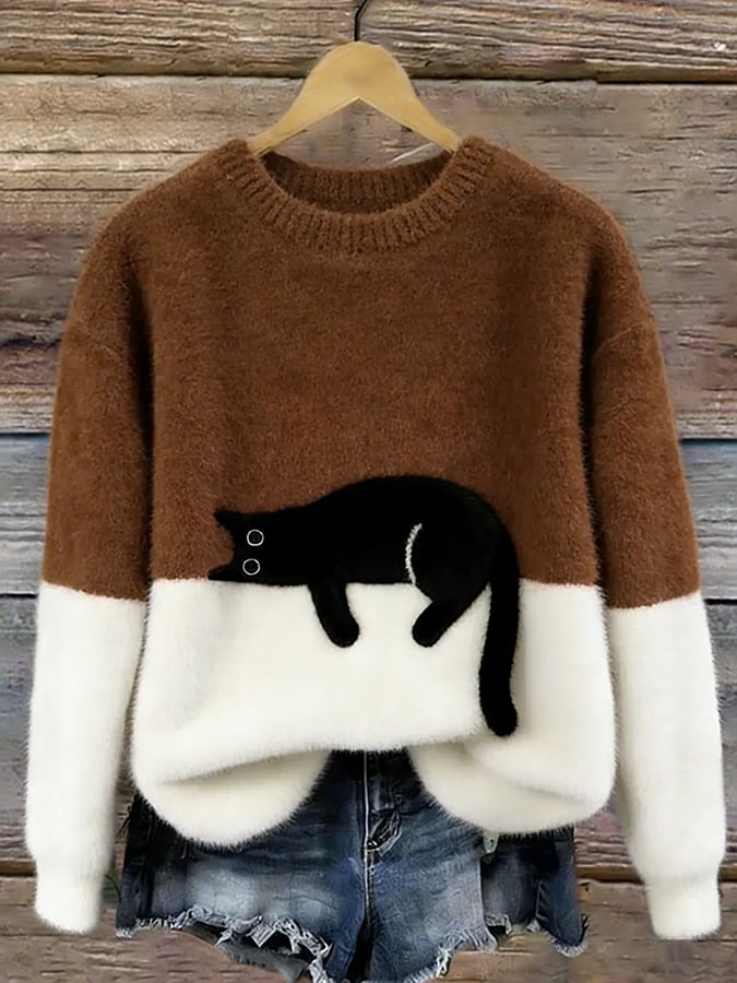 Julia | Women's Sweatshirt with Cat Graphic