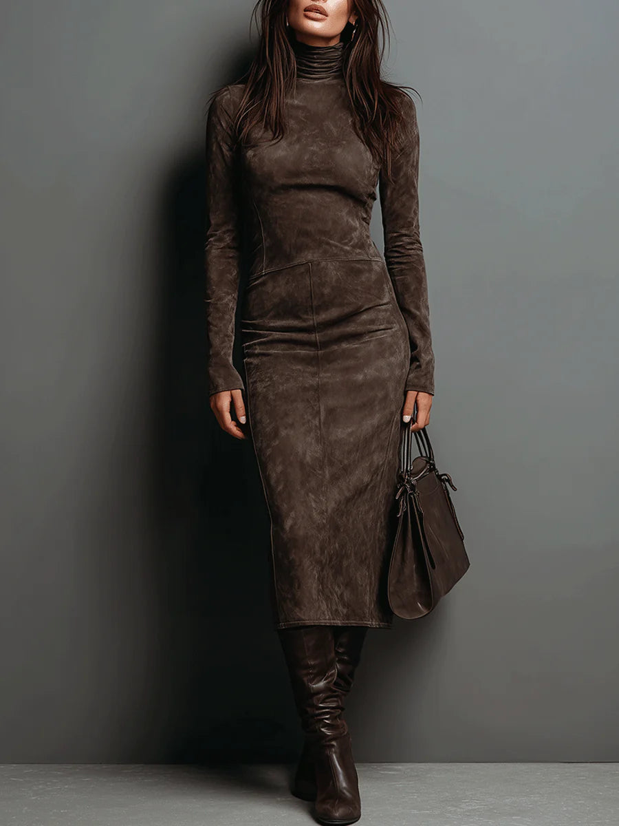 Chelsea | Long Brown Midi Dress