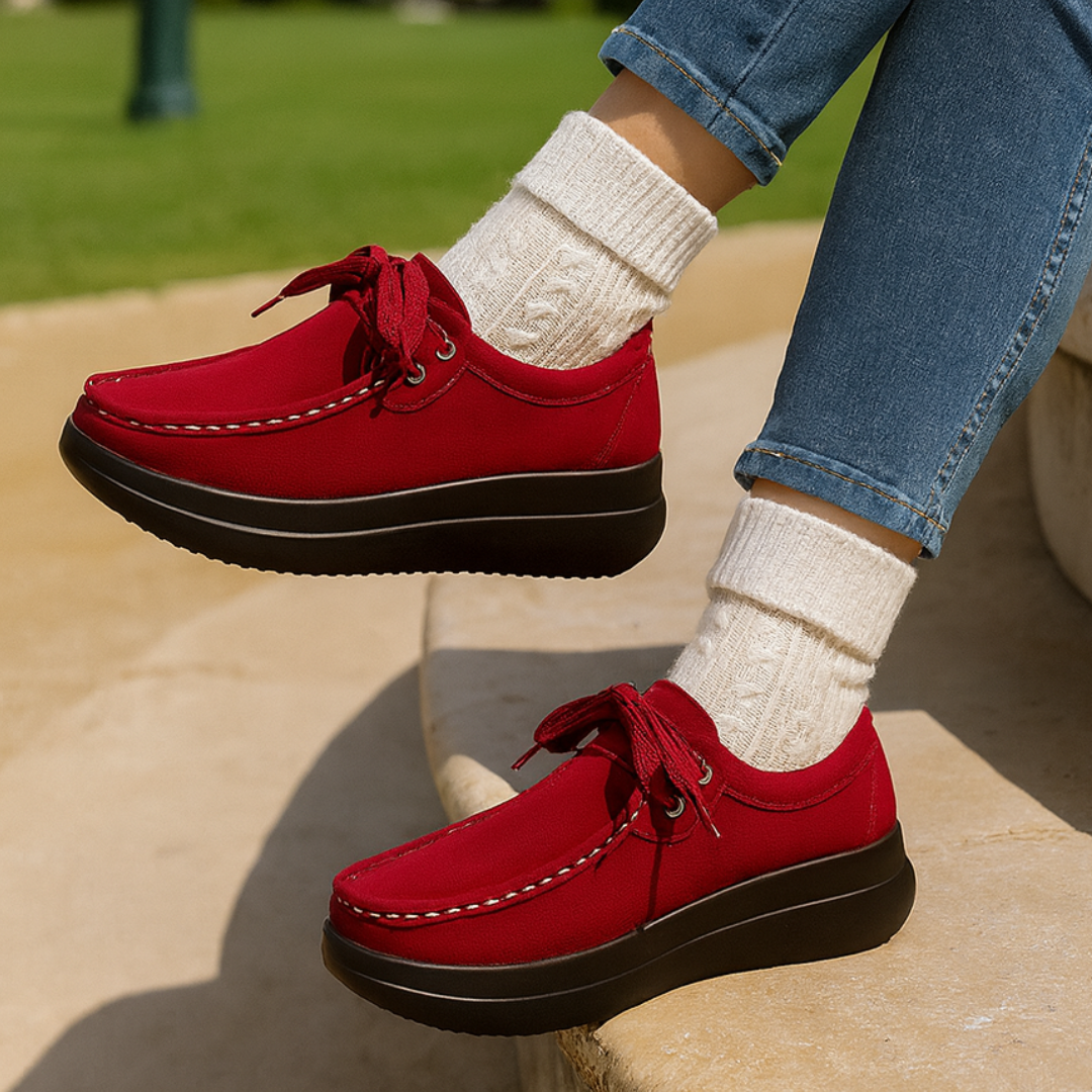 Amy | Lace Up Suede Shoes With Non Slip Sole