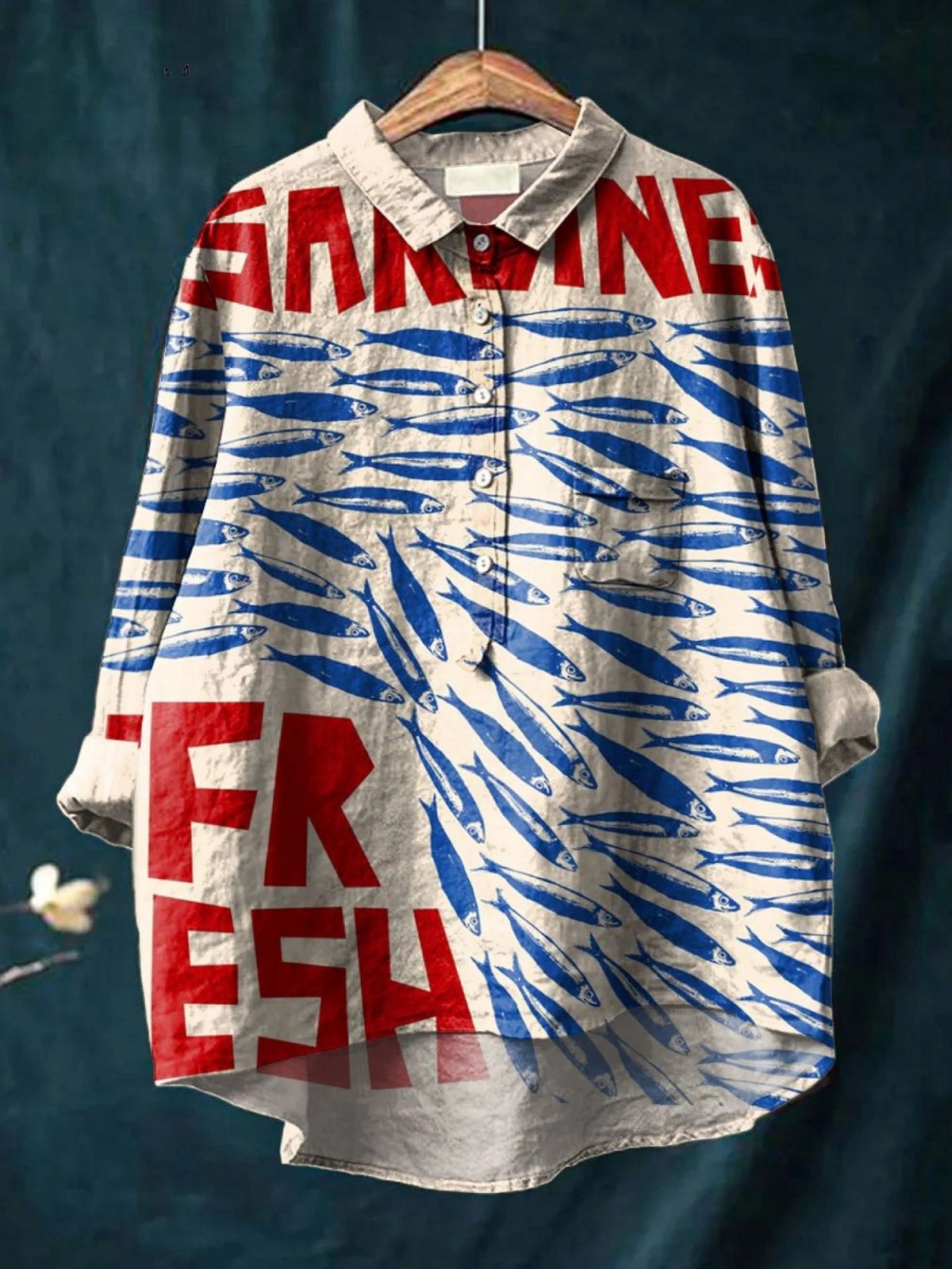 Elizabeth | Women's Vintage Fish Art Print Casual Shirt