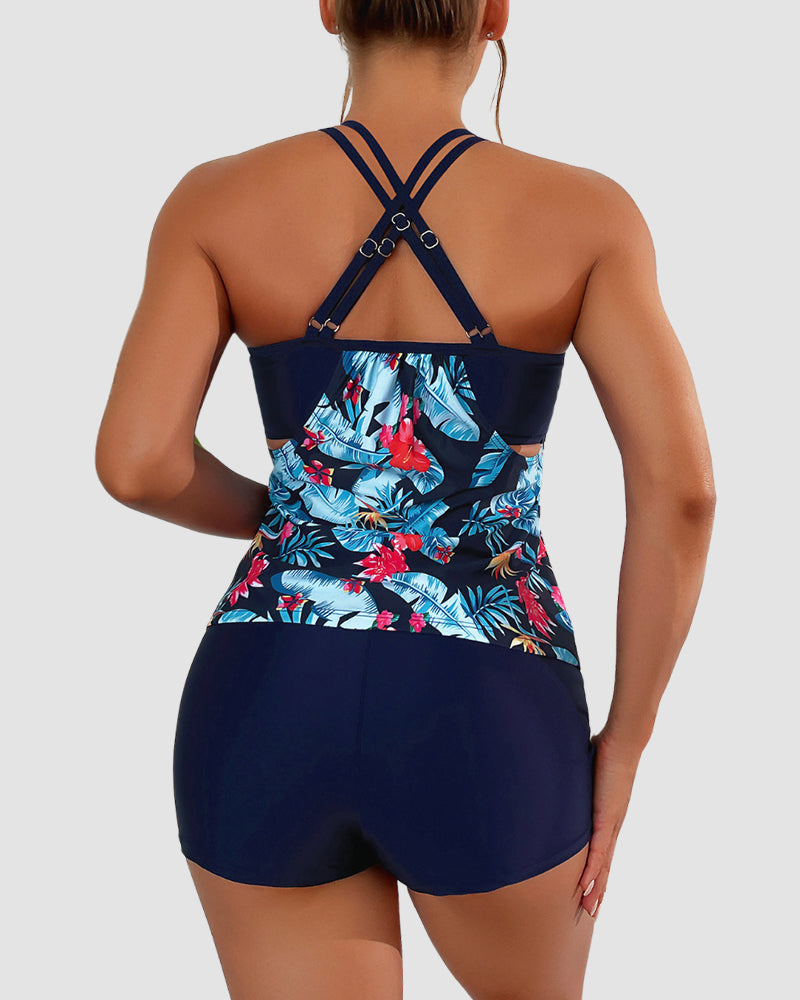 Lillian | Tankini Swimsuits Tummy Control Two Piece Blouson Bathing Suit