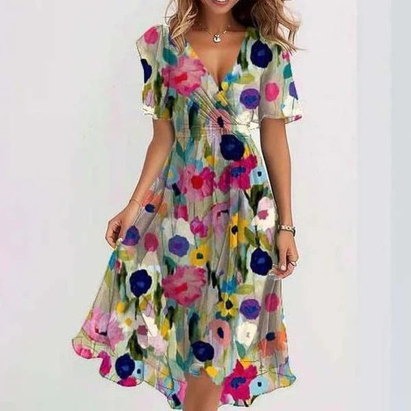Juniper | Vibrant Abstract Midi Dress