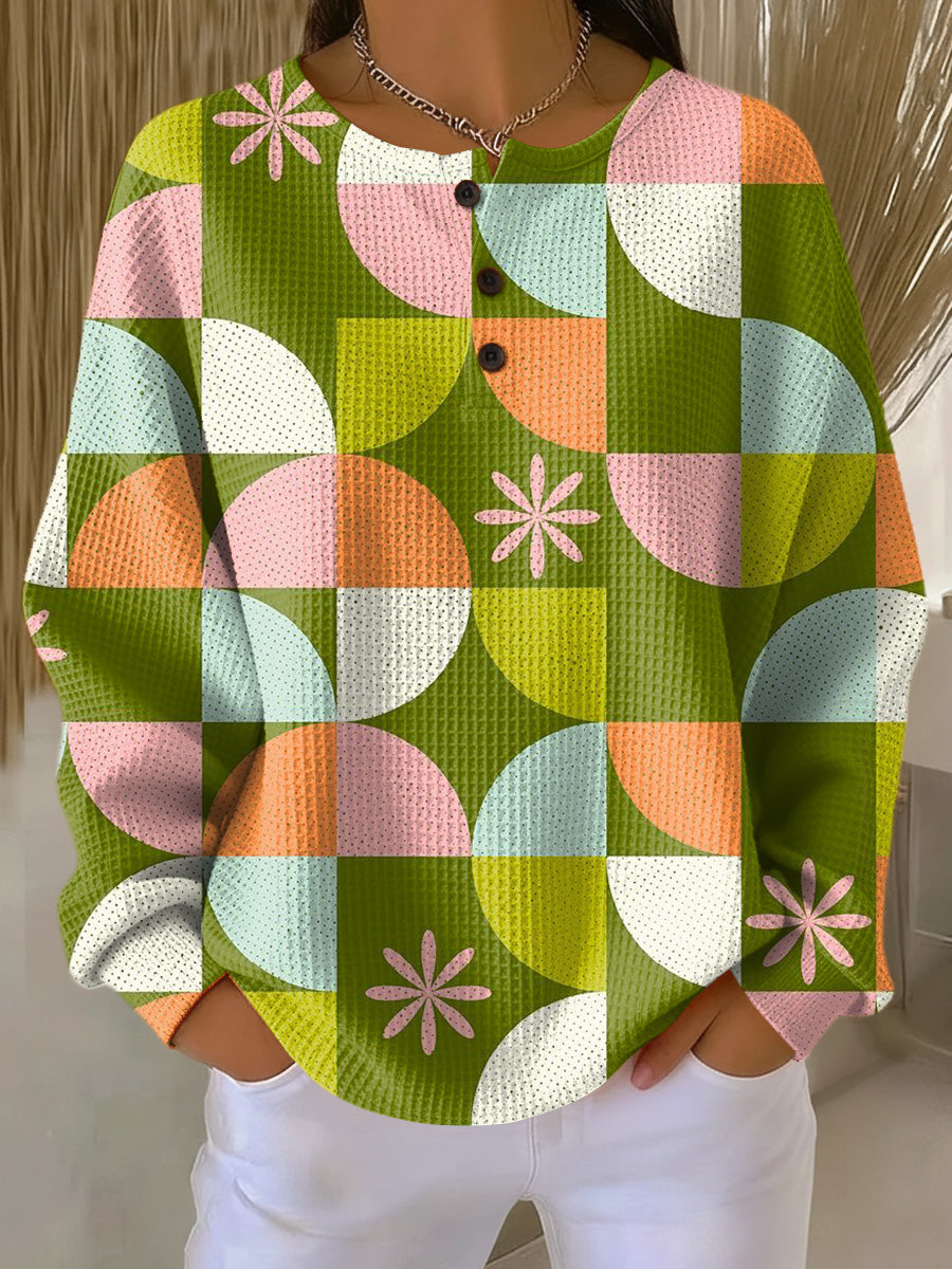 SAGA | Sweater with Abstract Checkered Pattern