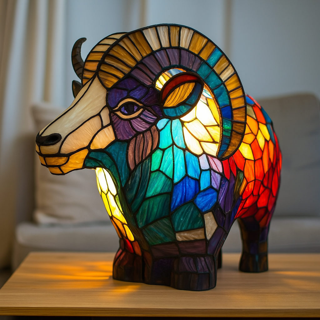 Lulu | Magical goat lamp made of colored glass