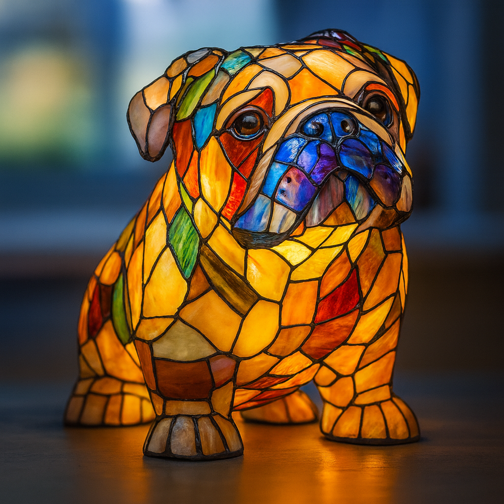 Noiraud | Magical dog lamp made of colored glass